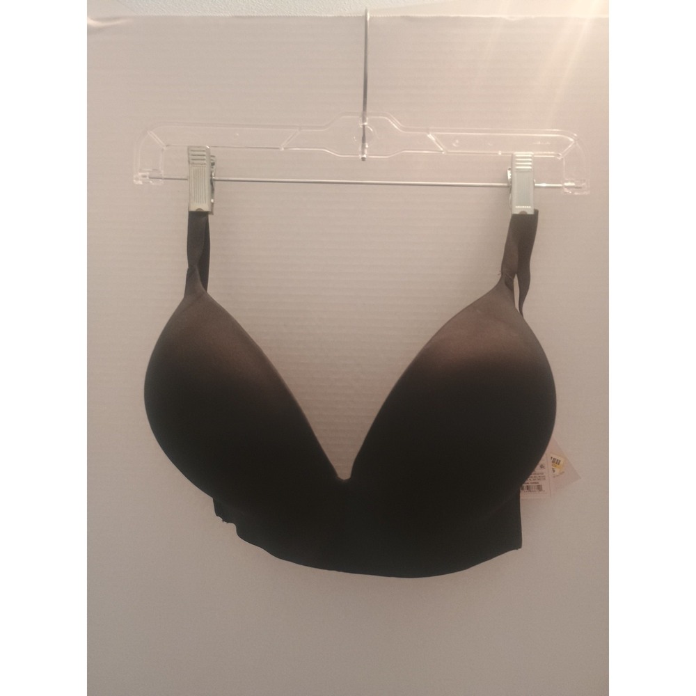 Auden Women Push Up Bra 38DD Black Lightly Lined Wirefree Adjustable Strap Nylon